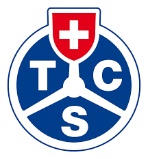 Logo TCS avec bouclier drapeau suisse